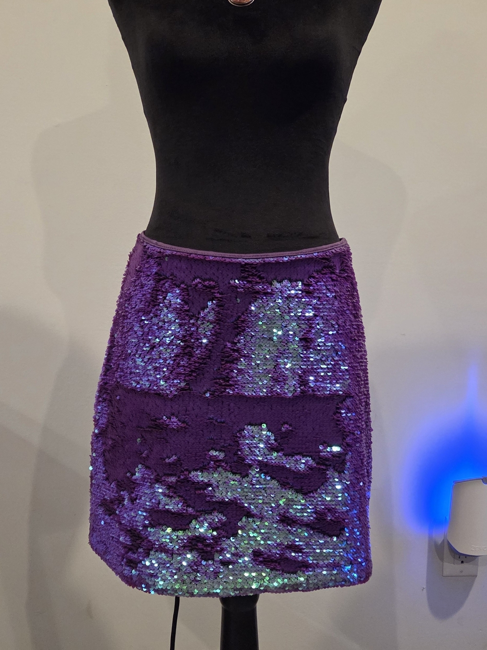 wild fable Purple Iridescent Sequin Mini Skirt